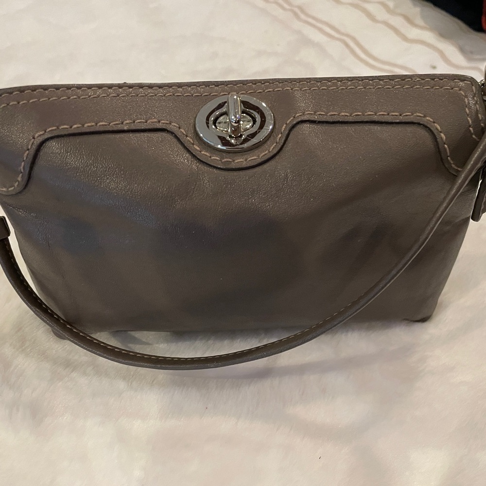 Authentic & Vintage Coach Leather Wristlet with toggle closure